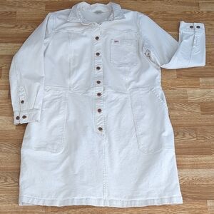Duluth Trading Company Off White Ivory Denim Dress, Size XXL